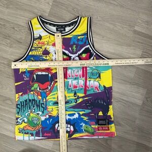 RS1NE Night Terror Graphic Mesh Basketball Jersey Mens Small Graffiti Grunge
